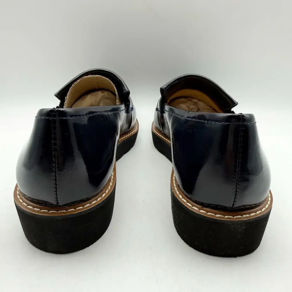 Naturalizer Womens Adiline Loafers US 9 Narrow EU 40 Blue Black Leather EUC